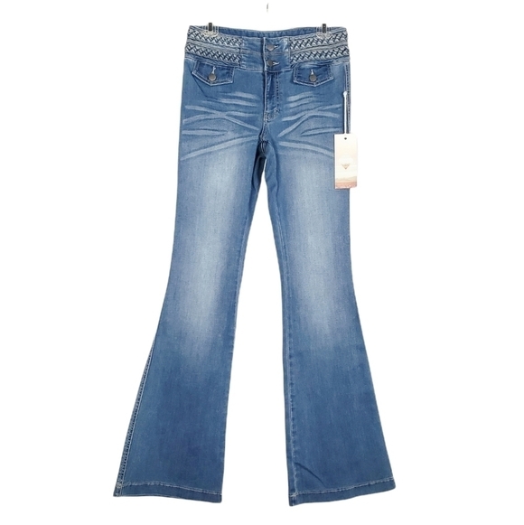 SUN & SHADOW retro flare jeans with braid - Picture 2 of 8